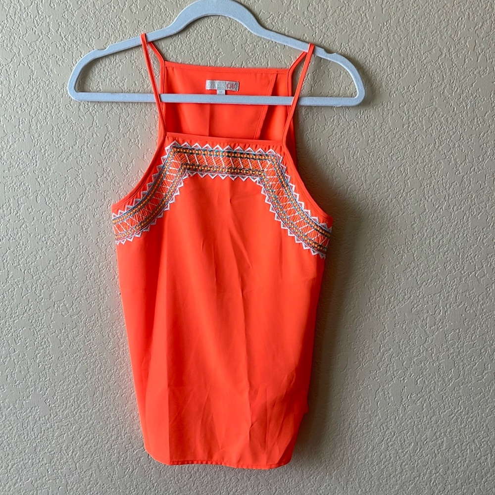 Orange open back top